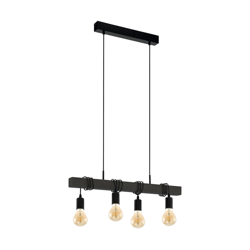 Eglo 44061 - Luster na lanku TOWNSHEND 4xE27/40W/230V čierna