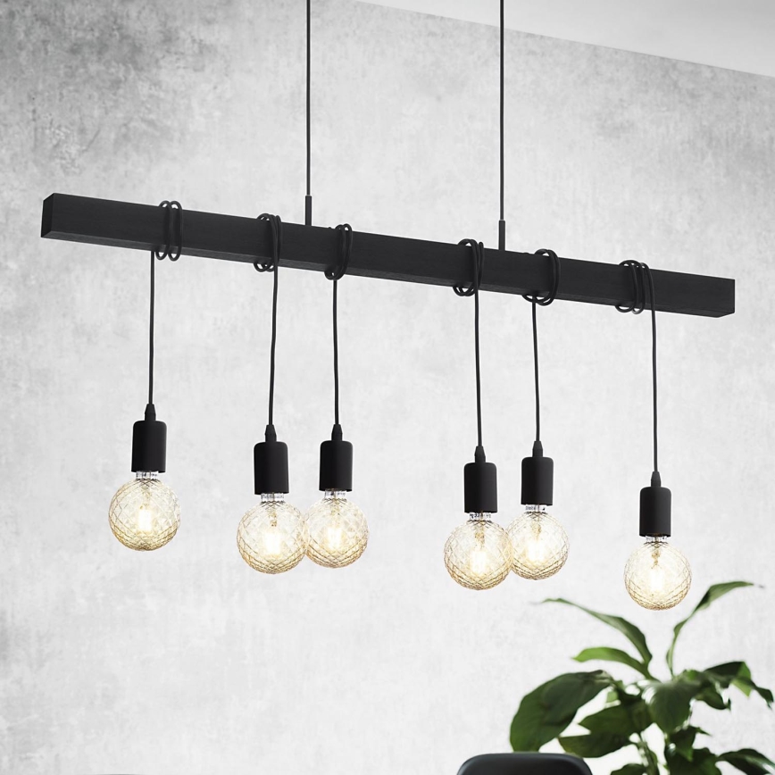 Eglo - Luster na lanku TOWNSHEND 6xE27/60W/230V - FSC certifikované