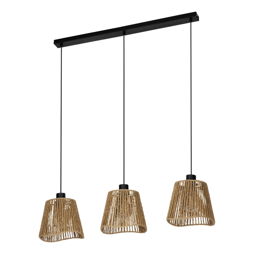 Eglo - Luster na lanku 3xE27/60W/230V hnedá