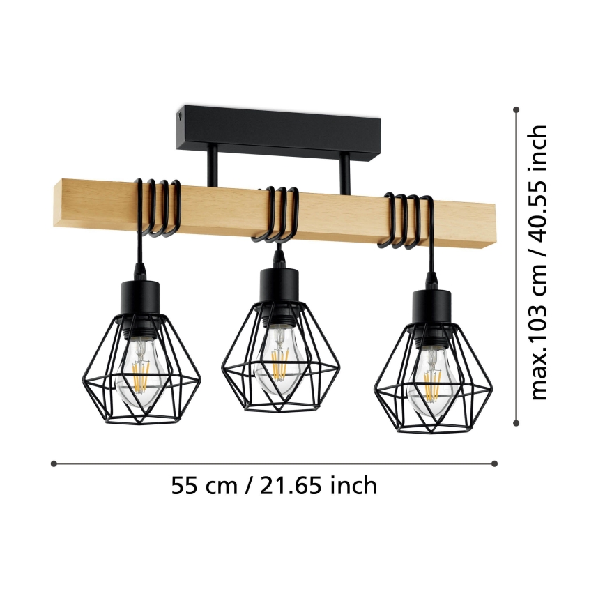 Eglo - Prisadený luster TOWNSHEND 3xE27/60W/230V