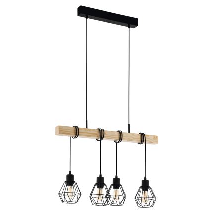 Eglo - Luster na lanku TOWNSHEND 4xE27/60W/230V - FSC certifikované