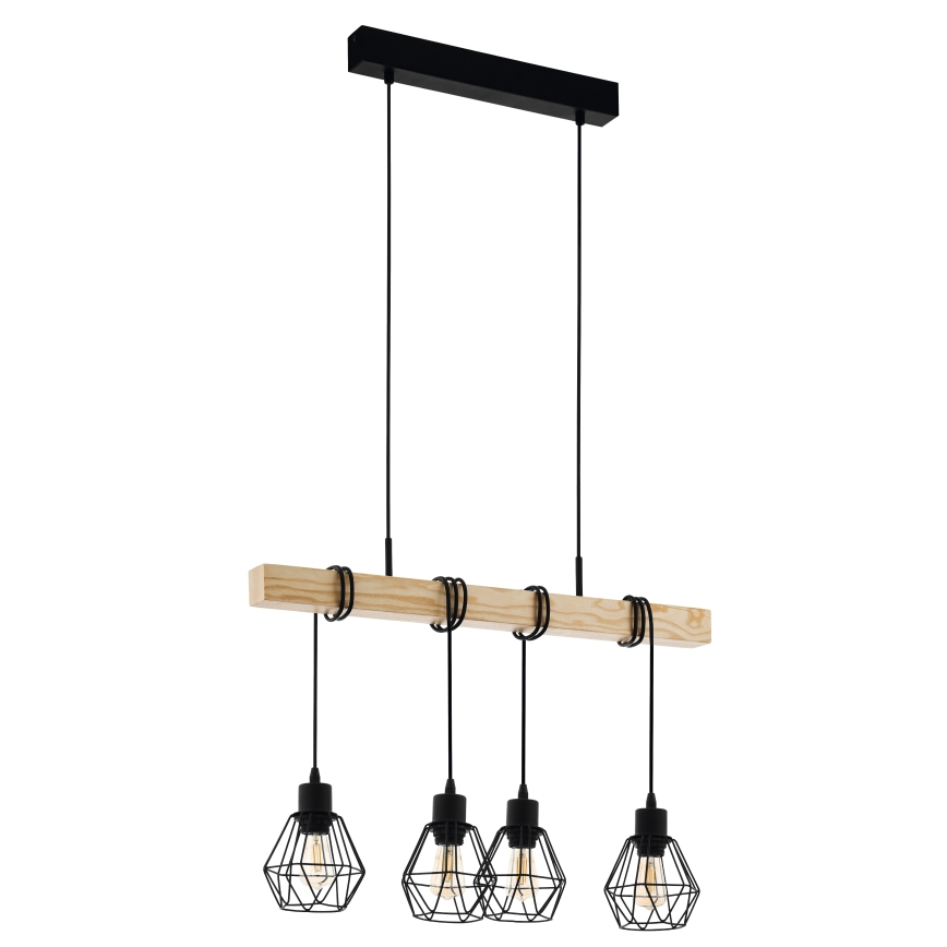 Eglo - Luster na lanku TOWNSHEND 4xE27/60W/230V - FSC certifikované