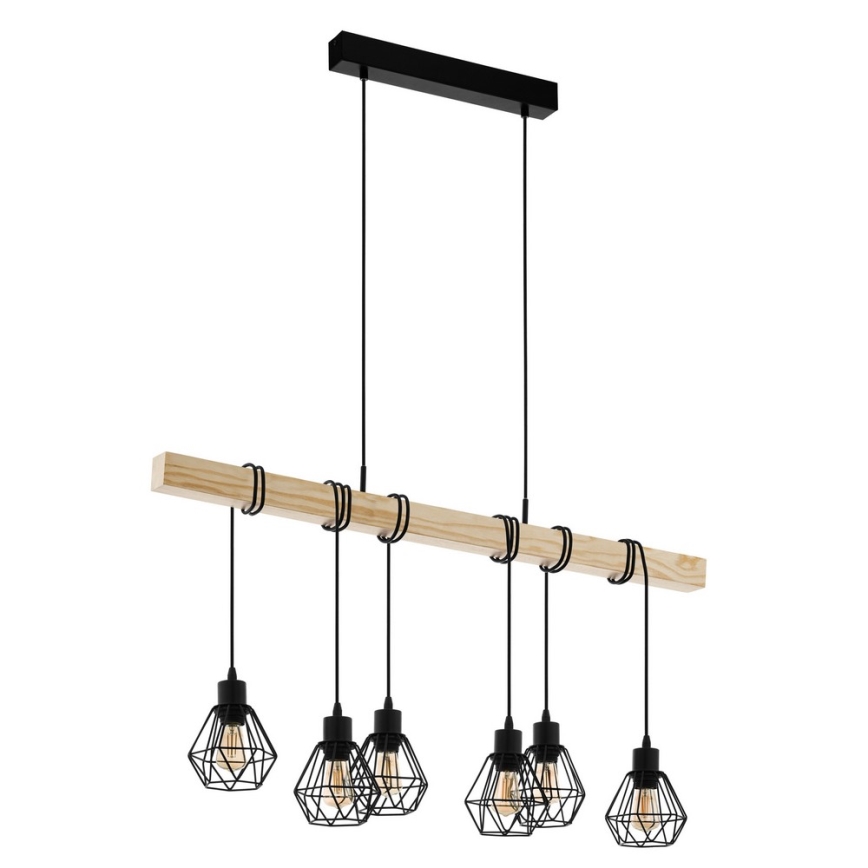 Eglo - Luster na lanku TOWNSHEND 6xE27/60W/230V - FSC certifikované