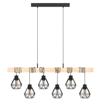 Eglo - Luster na lanku TOWNSHEND 6xE27/60W/230V - FSC certifikované