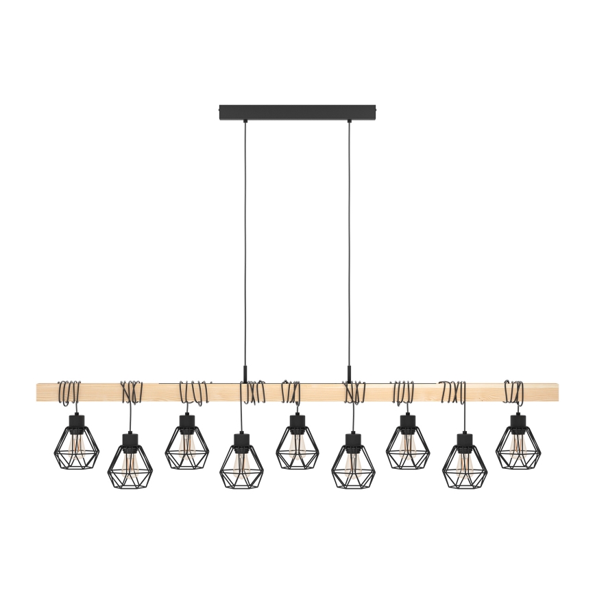 Eglo - Luster na lanku TOWNSHEND 9xE27/60W/230V - FSC certifikované