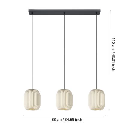 Eglo - Luster na lanku 3xE27/40W/230V