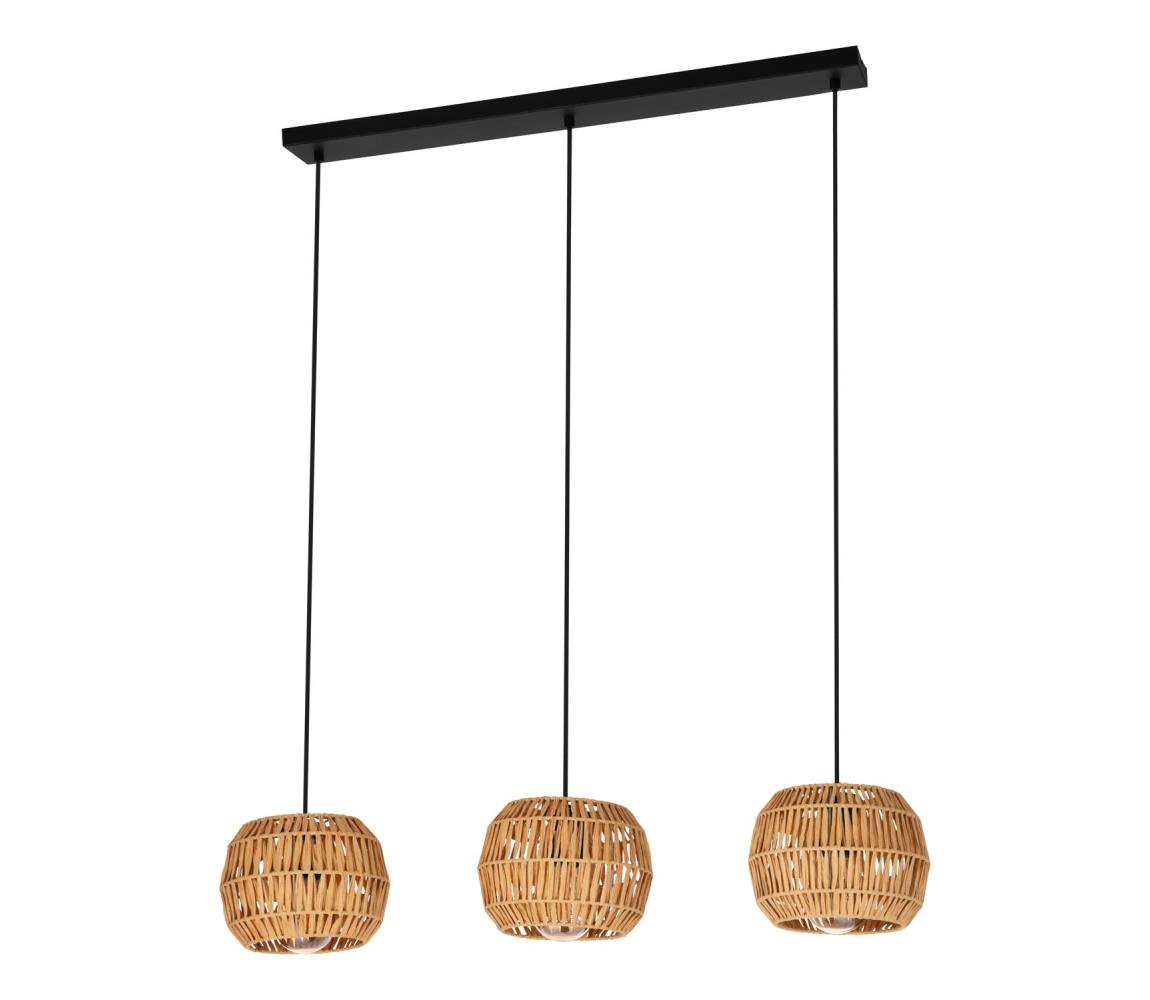 Eglo 44144 - Luster na lanku SHELDON 3xE27/40W/230V hnedá 44144