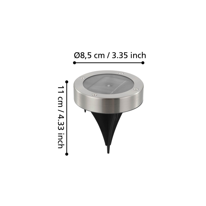 Eglo 48777 - LED solárne svietidlo so snímačom LED/0,07W/1,2V 200 mAh matný chróm