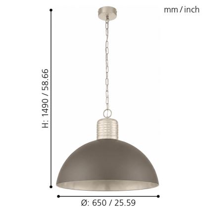 Eglo 49107 - Luster na reťazi COLDRIDGE 1xE27/60W/230V