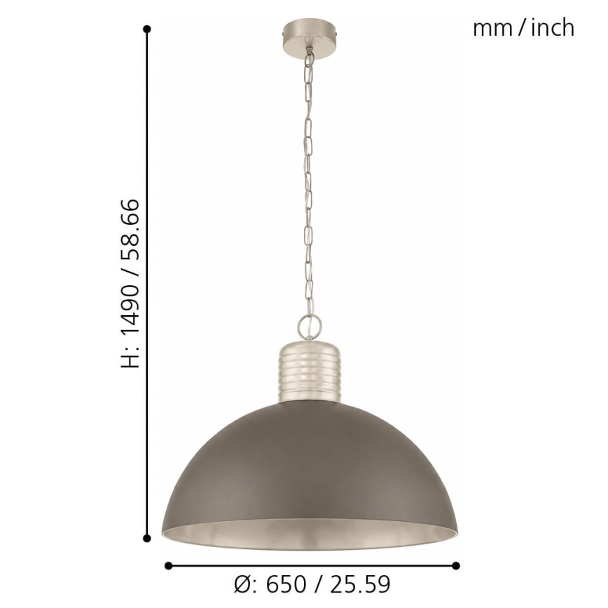 Eglo 49107 - Luster na reťazi COLDRIDGE 1xE27/60W/230V