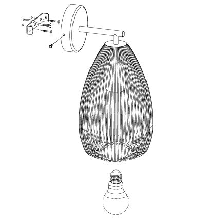 Eglo - Nástenné svietidlo 1xE27/60W/230V