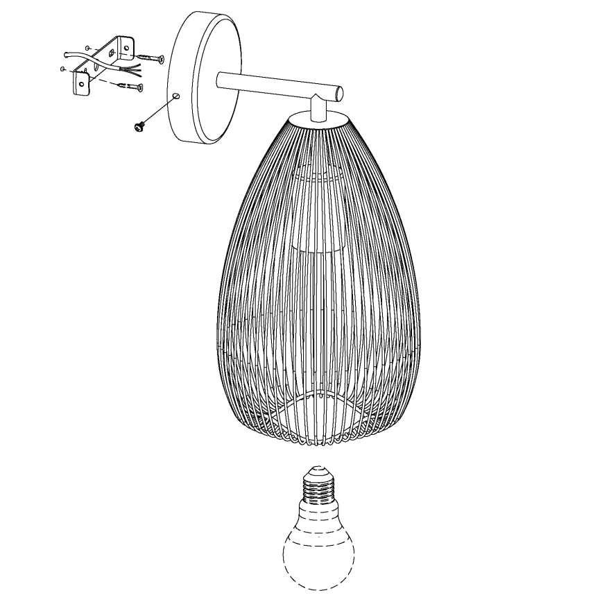 Eglo - Nástenné svietidlo 1xE27/60W/230V