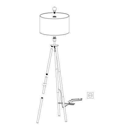 Eglo - Stojacia lampa 1xE27/60W/230V