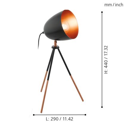 Eglo - Stolná lampa 1xE27/60W/230V