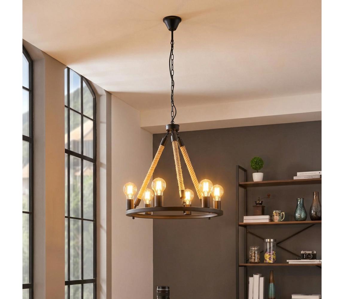 Eglo 49694 - Závesný luster na reťazi FINDLAY 6xE27/60W 49694