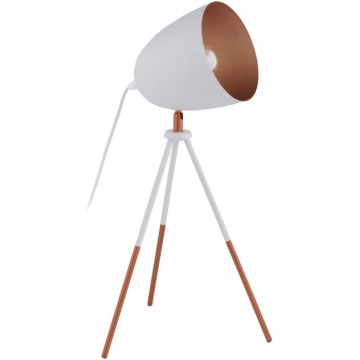 Eglo 49727 - Stolná lampa CHESTER 1xE27/60W/230V biela/medená