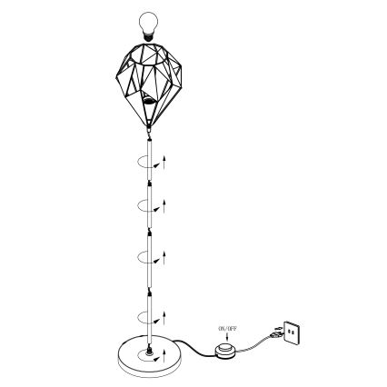 Eglo - Stojacia lampa 1xE27/60W/230V