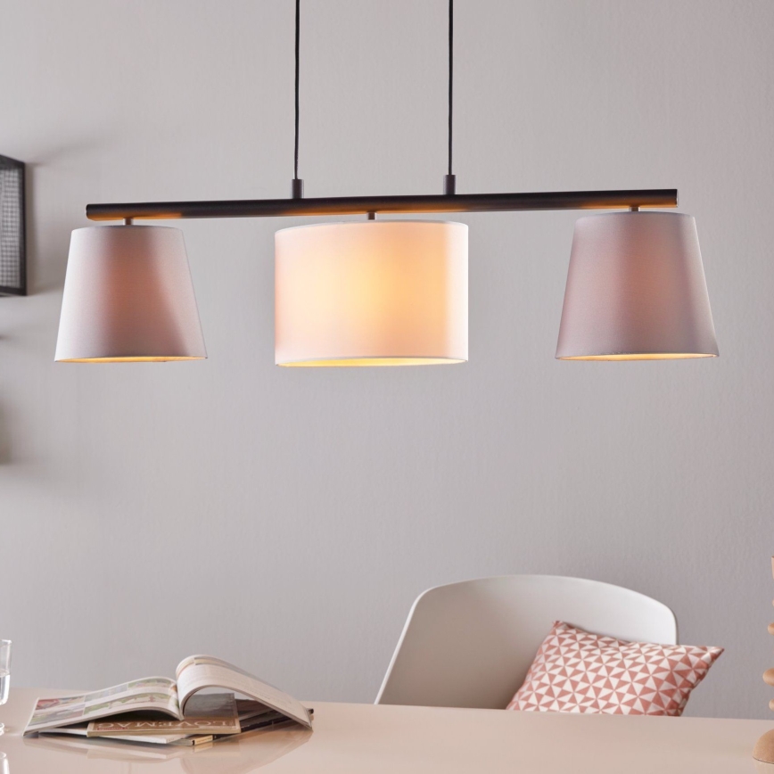 Eglo 55207 - Luster na lanku ALMEIDA 3xE14/25W/230V šedá