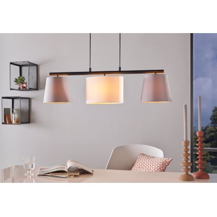 Eglo 55207 - Luster na lanku ALMEIDA 3xE14/25W/230V šedá