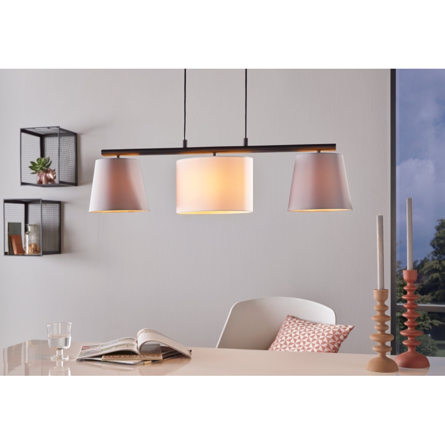 Eglo 55207 - Luster na lanku ALMEIDA 3xE14/25W/230V šedá