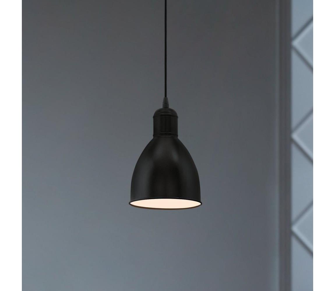 Eglo 55243 - Závesné svietidlo PRIDDY na kábli 1xE27/60W/230V, čierne 55243