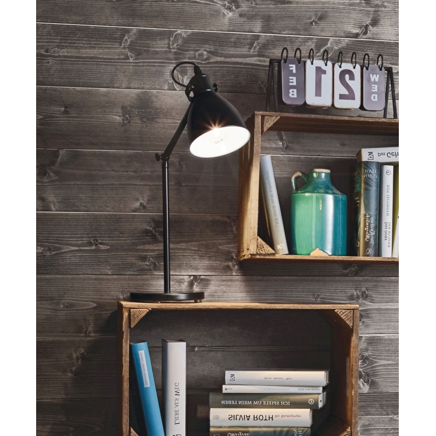 Eglo 55251 - Stolná lampa PRIDDY 1xE27/40W/230V čierna