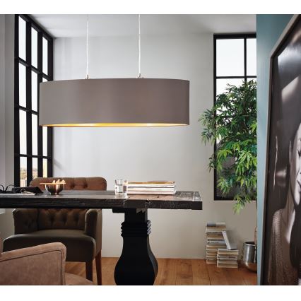Eglo 55271 - Luster na lanku MASERLO 2xE27/60W/230V hnedá