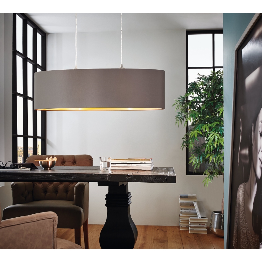 Eglo 55271 - Luster na lanku MASERLO 2xE27/60W/230V hnedá