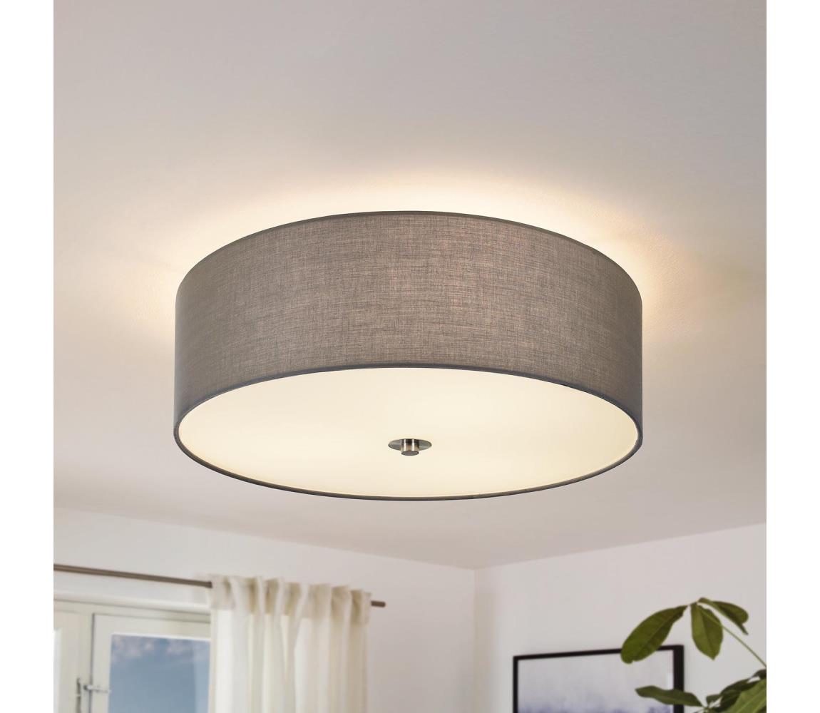 Eglo 55277 - Stropné svietidlo PASTERI 3xE27/25W/230V pr. 47,5 cm sivá 55277