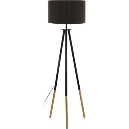 Eglo 55291 - Stojacia lampa BIDFORD 1xE27/60W/230V čierna/hnedá