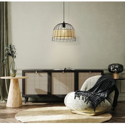 Eglo 55709 - Luster na lanku ANWICK 1xE27/40W/230V ratan