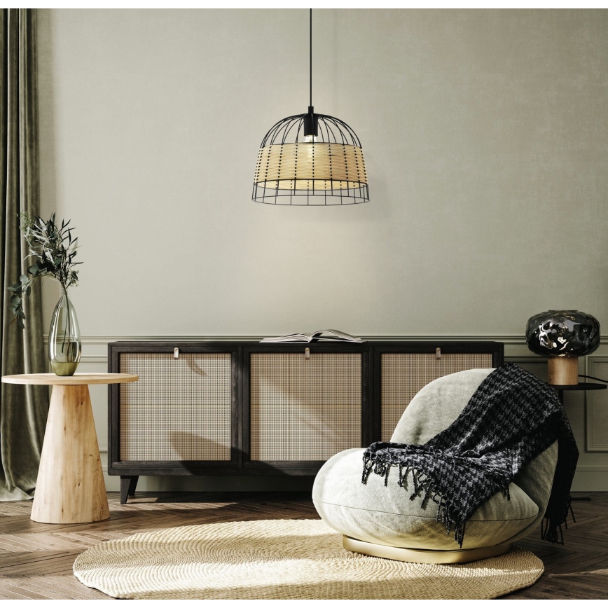 Eglo 55709 - Luster na lanku ANWICK 1xE27/40W/230V ratan