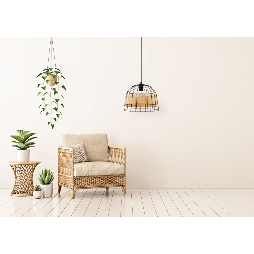 Eglo 55709 - Luster na lanku ANWICK 1xE27/40W/230V ratan