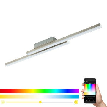 Eglo 55971 - LED RGBW stmievateľné stropné svietidlo FRAIOLI-Z LED/34W/230V 2700–6500 K matný chróm + diaľkové ovládanie