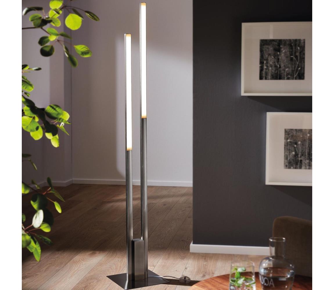Eglo 55972 - stmievateľná LED RGBW stojacia lampa FRAIOLI-C LED/34W/230V matný chróm + diaľkové ovládanie 55972