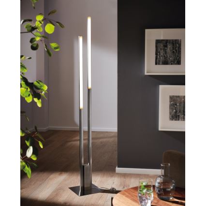 Eglo 55972 - LED RGBW Stmievateľná stojacia lampa FRAIOLI-C LED/34W/230V 2700-6500K matný chróm + diaľkové ovládanie