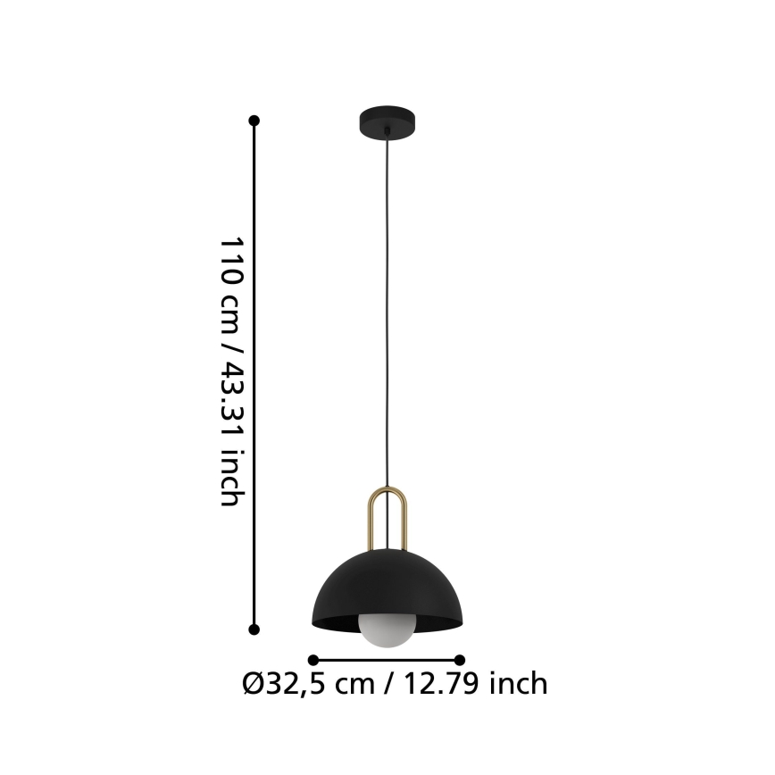 Eglo 56459 - Závesné svietidlo CALMANERA 1xE27/40W/230V čierne