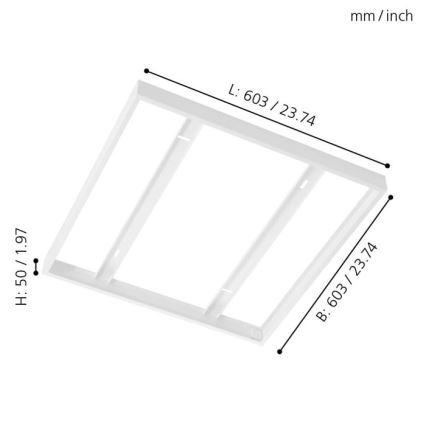 Eglo - Rám na stropný panel 603x603mm