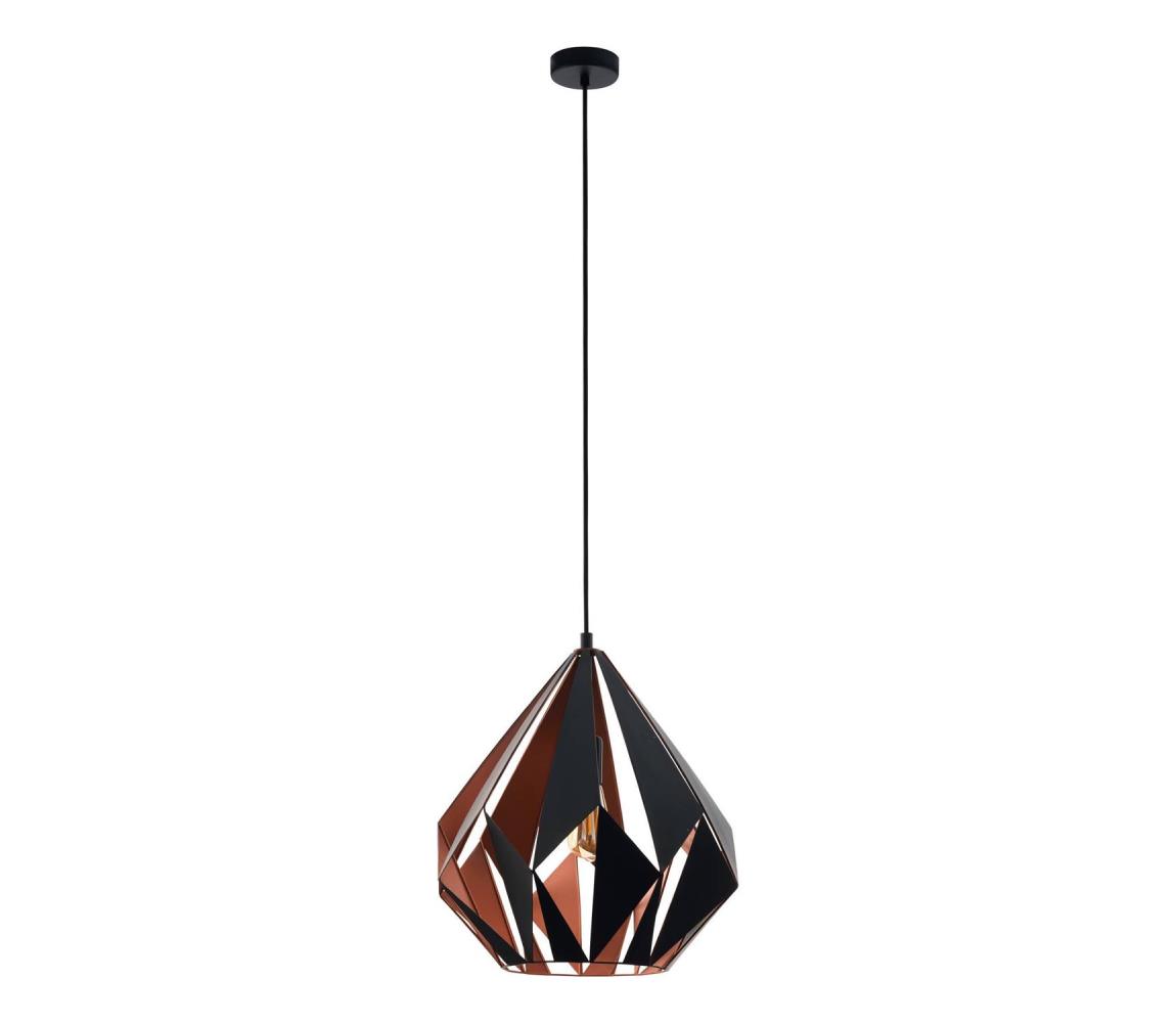 Eglo 62834 - Luster na lanku CARLTON PRO 1xE27/60W/230V pr. 44 cm čierna