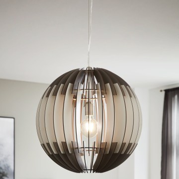 Eglo 63256 - Luster na lanku OLMERO PRO 1xE27/60W/230V pr. 40 cm šedá/biela