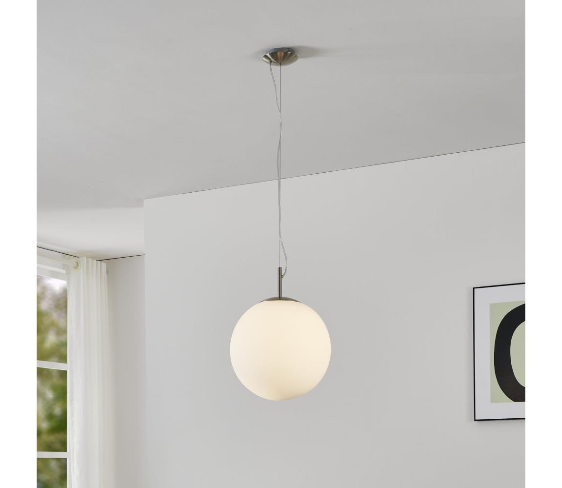 Eglo 63269 - Závesné svietidlo na lanku PIEDALE 1xE27/60W/230V priemer 35 cm matný chróm 63269