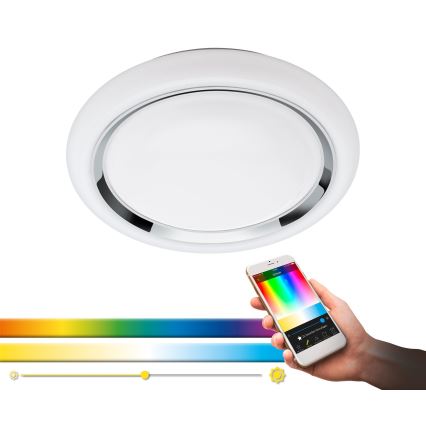 Eglo 64529 - LED RGBW Stmievateľné stropné svietidlo CAPASSO-C LED/17W/230V biela