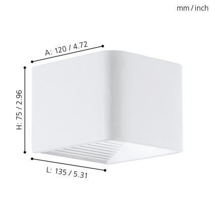 Eglo 65043 - LED Vonkajšie nástenné svietidlo DONINNI PRO LED/5W/230V IP44 biela