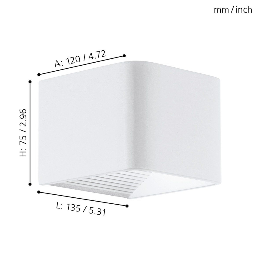 Eglo 65043 - LED Vonkajšie nástenné svietidlo DONINNI PRO LED/5W/230V IP44 biela