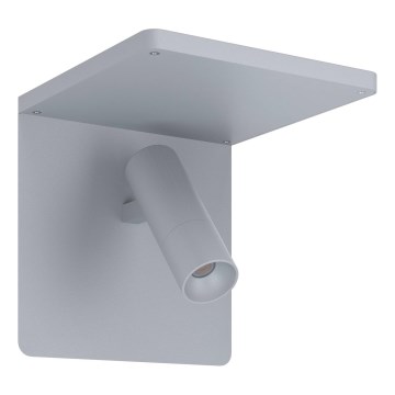 Eglo 67564 - LED Nástenné svietidlo s policou CIGLIE LED/8,1W/230V šedá
