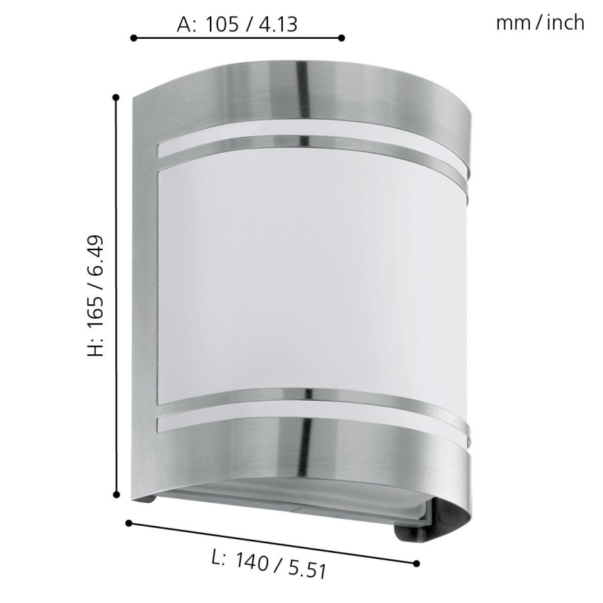 Eglo 74009 - Vonkajšie nástenné svietidlo ROSADA 1xE27/40W/230V IP44