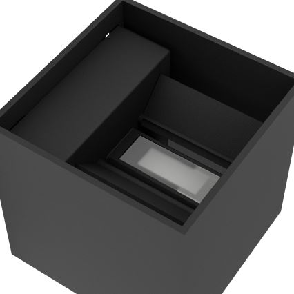 Eglo - stmievateľné LED vonkajšie nabíjateľné nástenné svietidlo s pohybovým a súmrakovým senzorom LED/2,2W/5V IP44 čierna