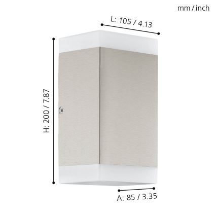 Eglo - LED Vonkajšie nástenné svietidlo 2xGU10/4,6W/230V IP44