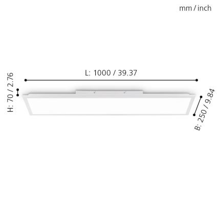 Eglo - LED Stmievateľný panel LED/25W/230V 2700-5000K + diaľkové ovládanie