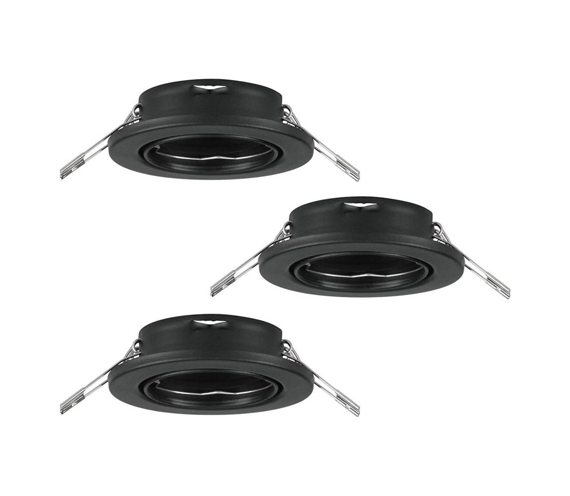 Eglo 75673-SADA 3x Kúpeľňové podhľad. svietidlo AGULO 1xGU10/35W/230V IP23 čierna